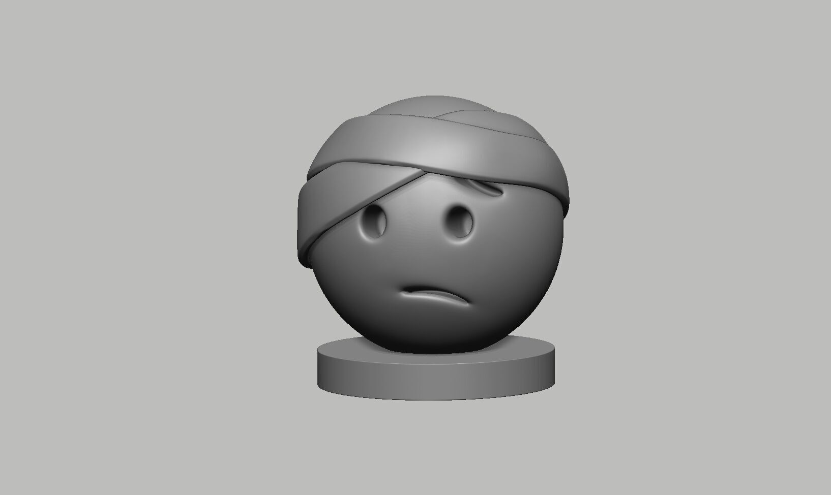 Emoji head-bandage Emoji Headphone Stand 3D print model_10