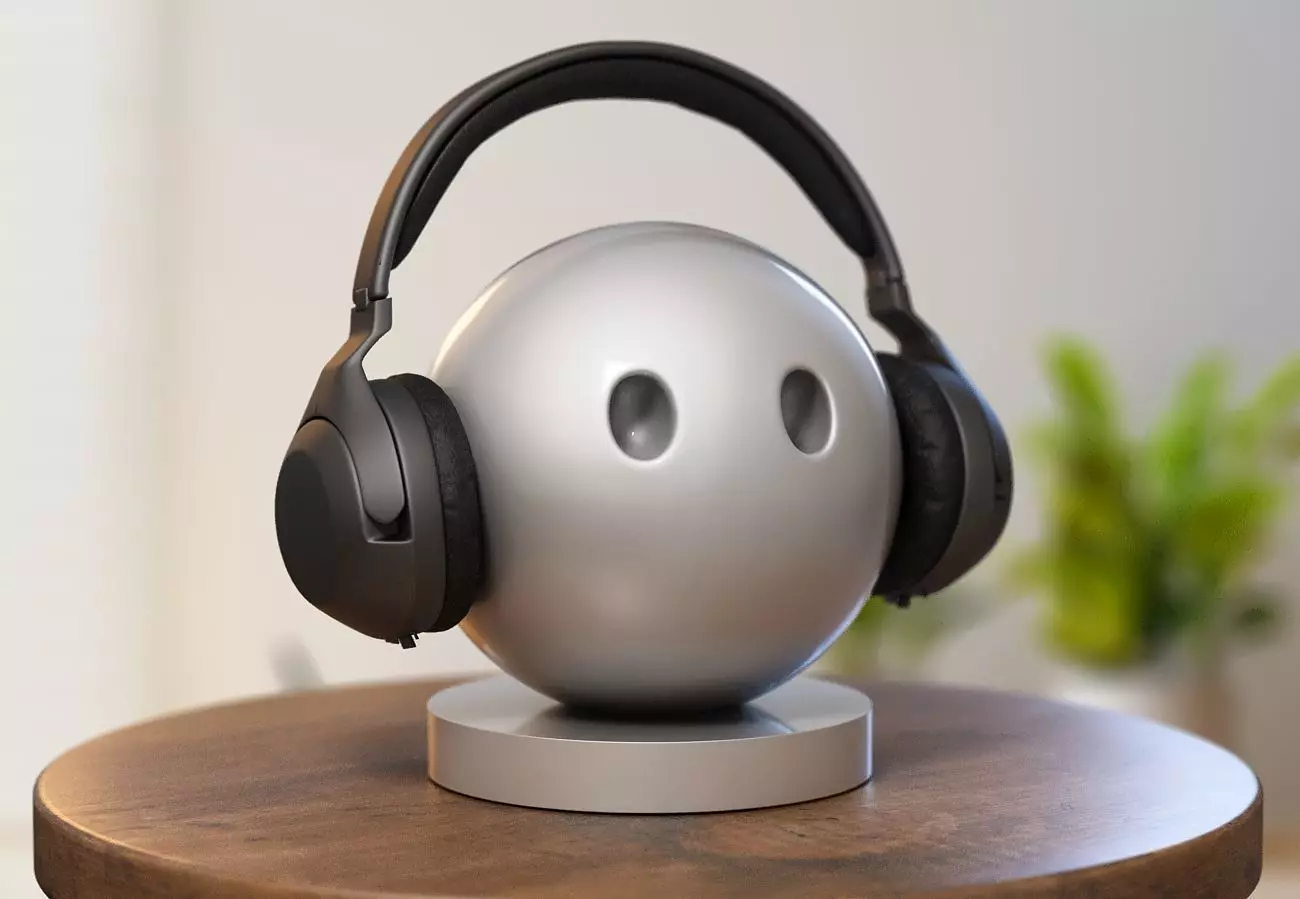 Emoji Face Without Mouth Emoji Headphone Stand 3D print model_0