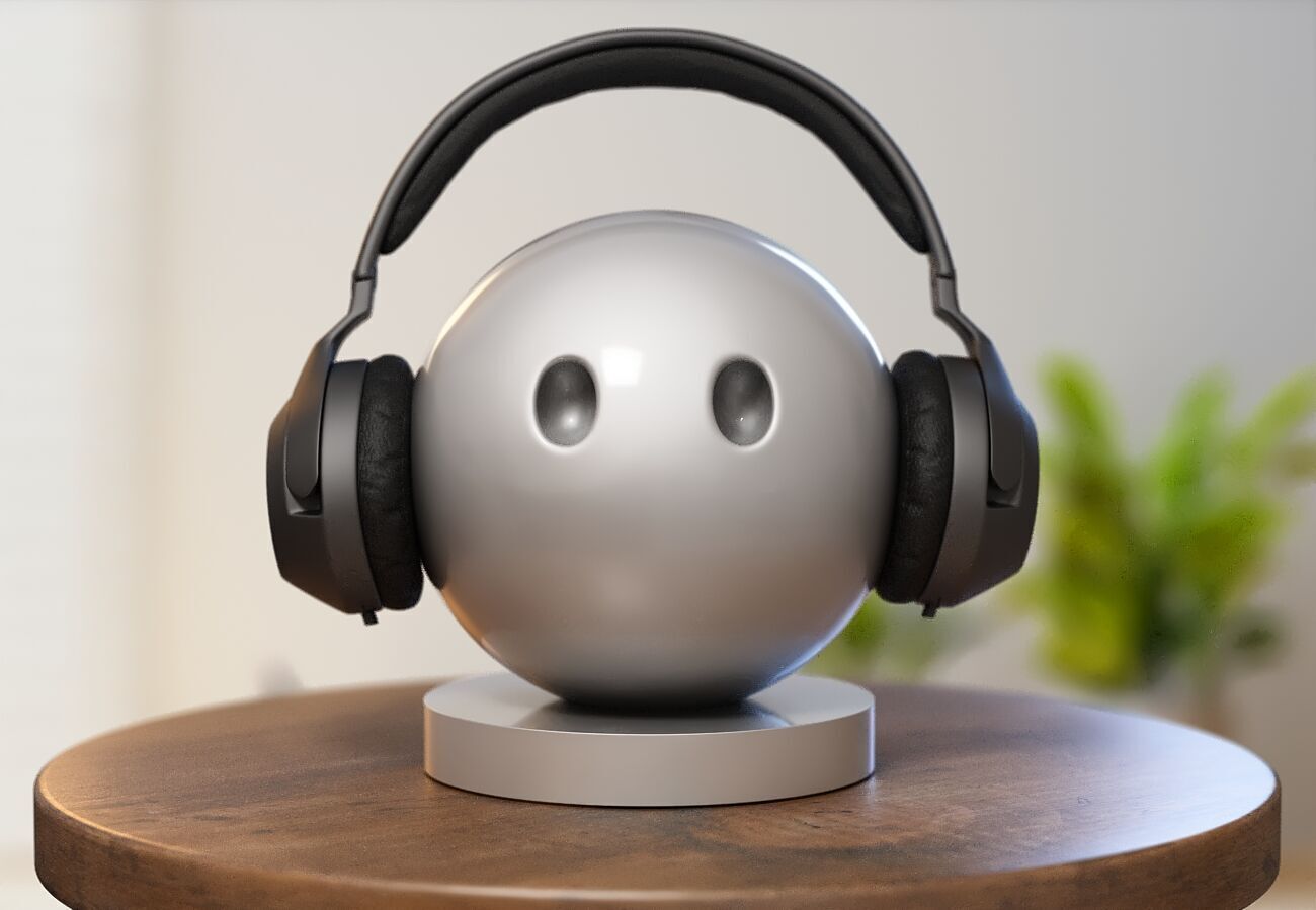 Emoji Face Without Mouth Emoji Headphone Stand 3D print model_2