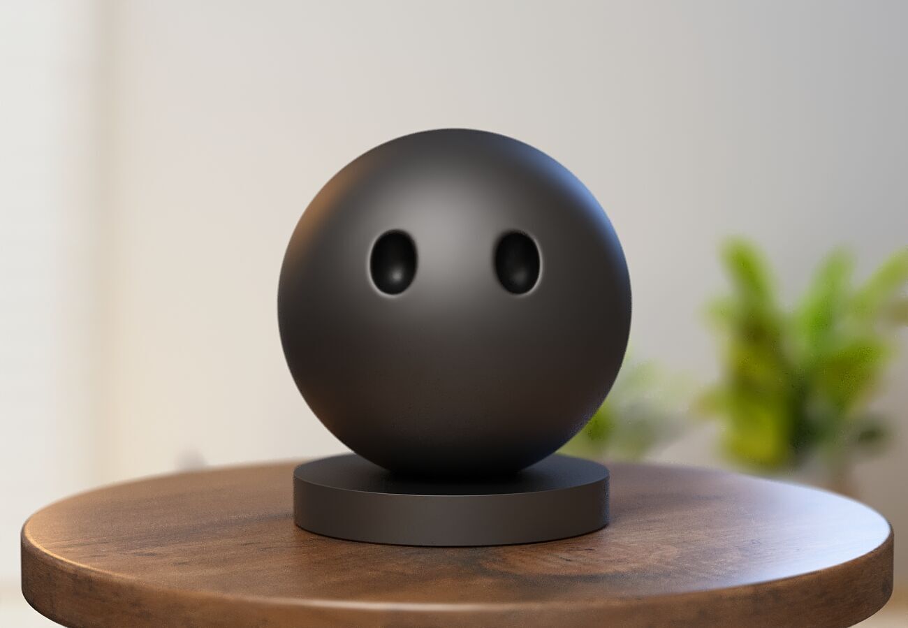 Emoji Face Without Mouth Emoji Headphone Stand 3D print model_3