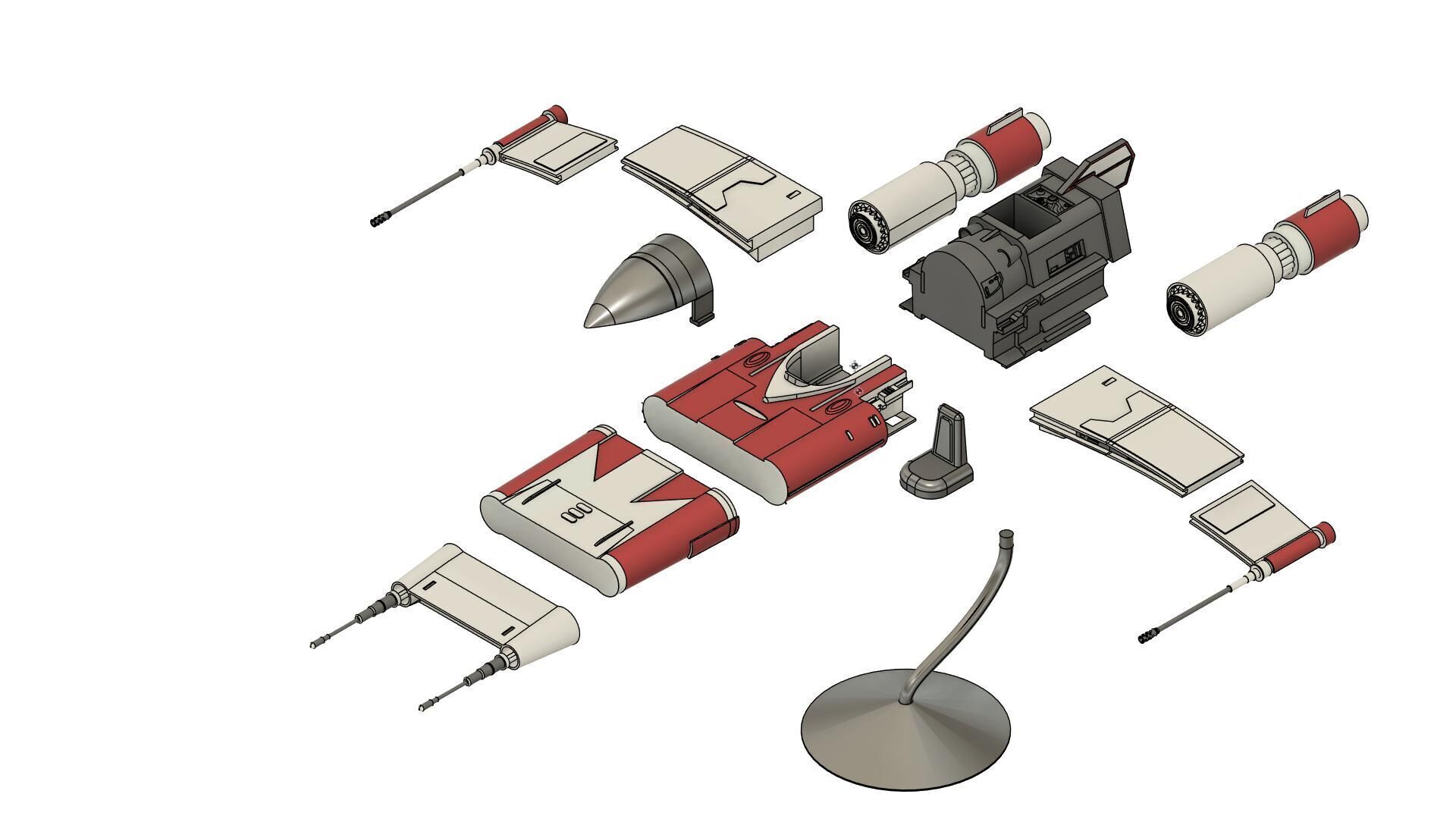 Star Wars Red ace the resistance 3D print model_6