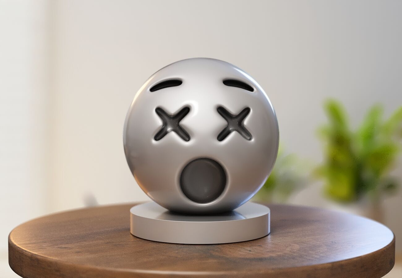 Emoji dizzy face Emoji Headphone Stand 3D print model_2