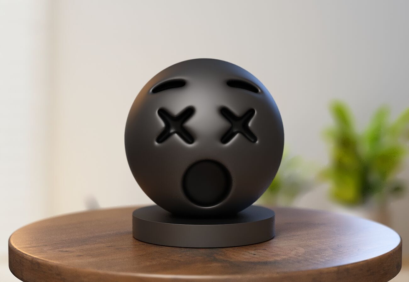 Emoji dizzy face Emoji Headphone Stand 3D print model_3