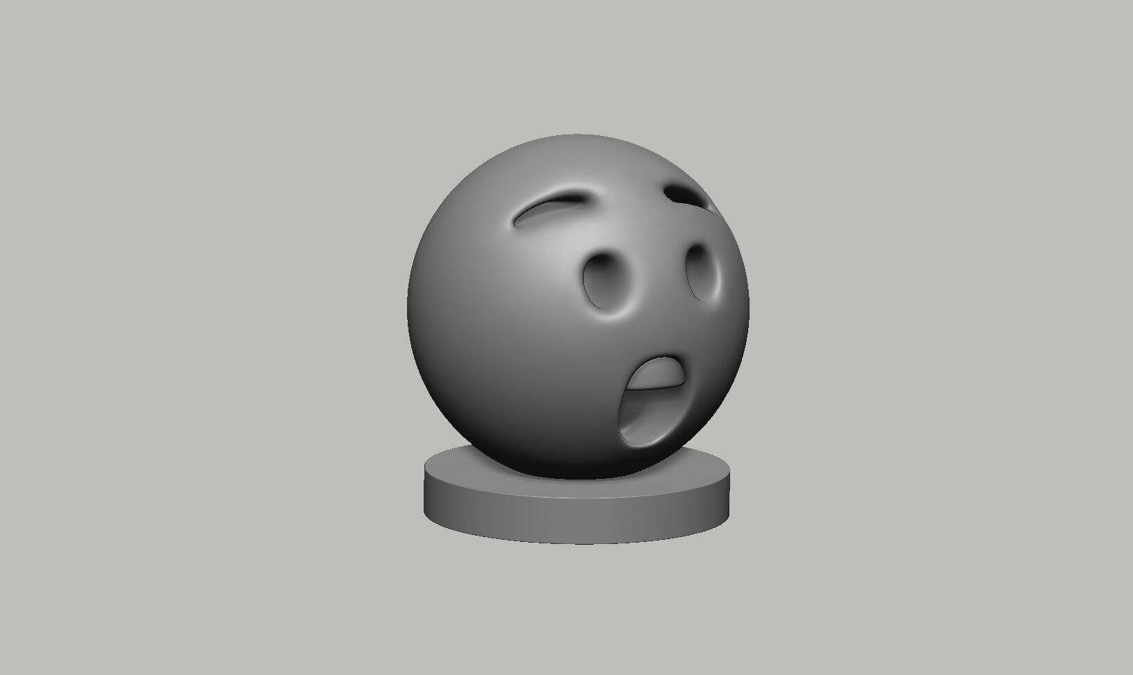 Emoji hushed face Emoji Headphone Stand 3D print model_6