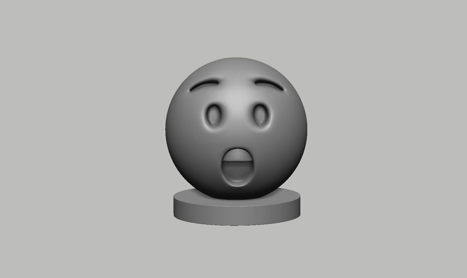 Emoji hushed face Emoji Headphone Stand 3D print model_5