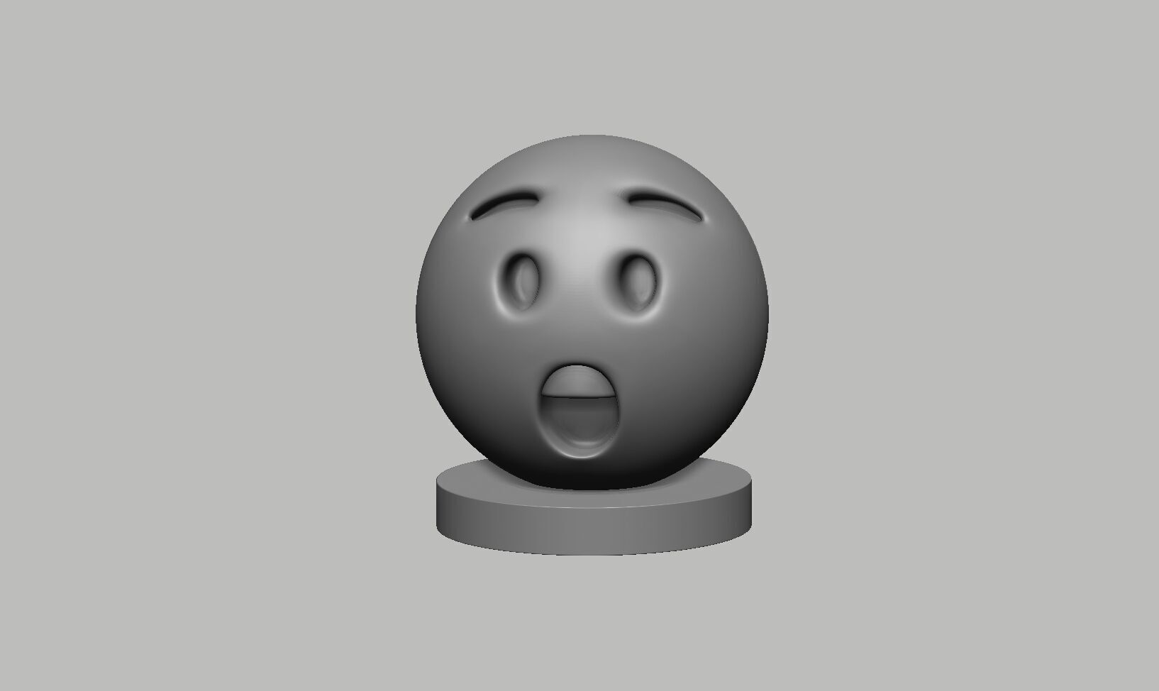 Emoji hushed face Emoji Headphone Stand 3D print model_8