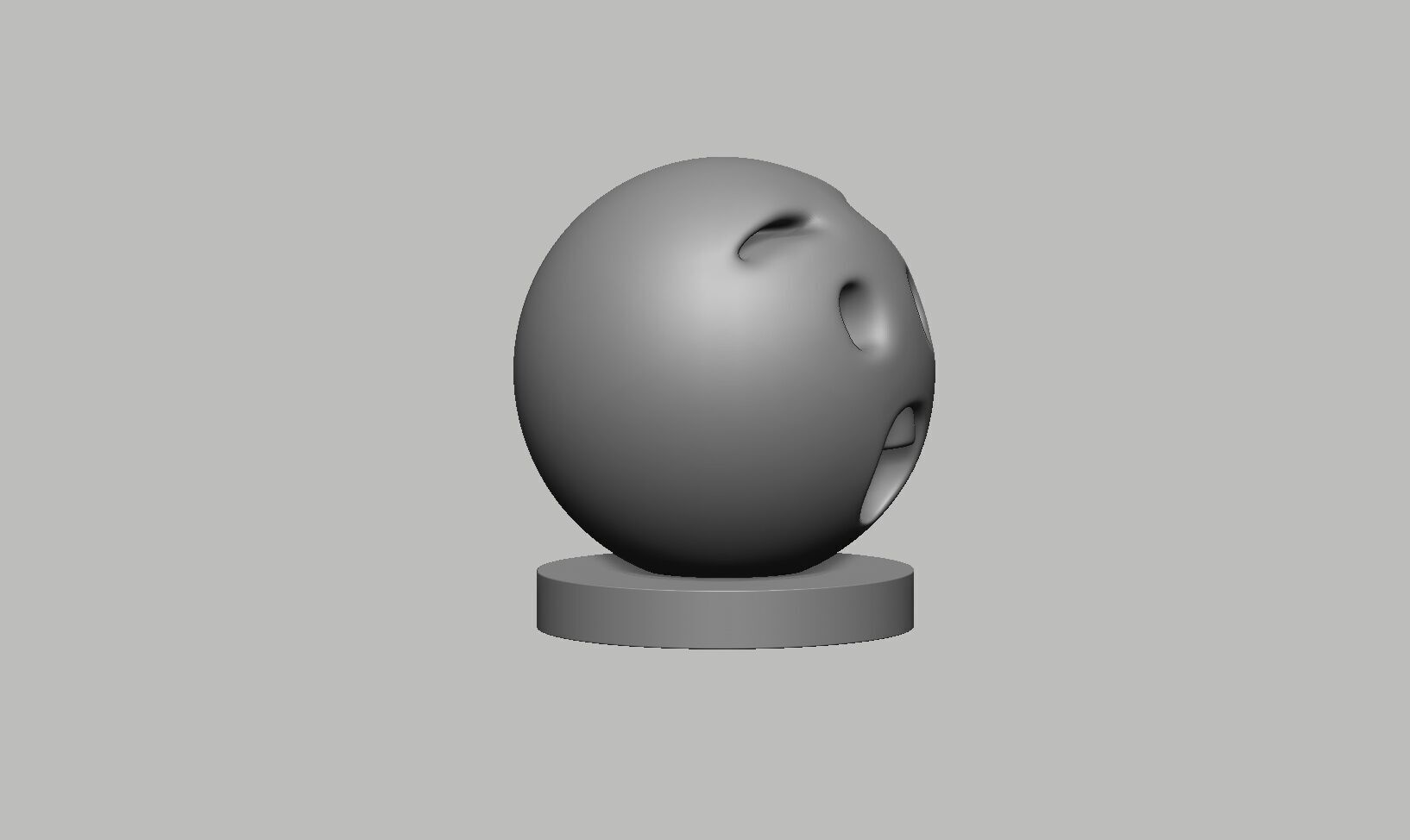 Emoji hushed face Emoji Headphone Stand 3D print model_7