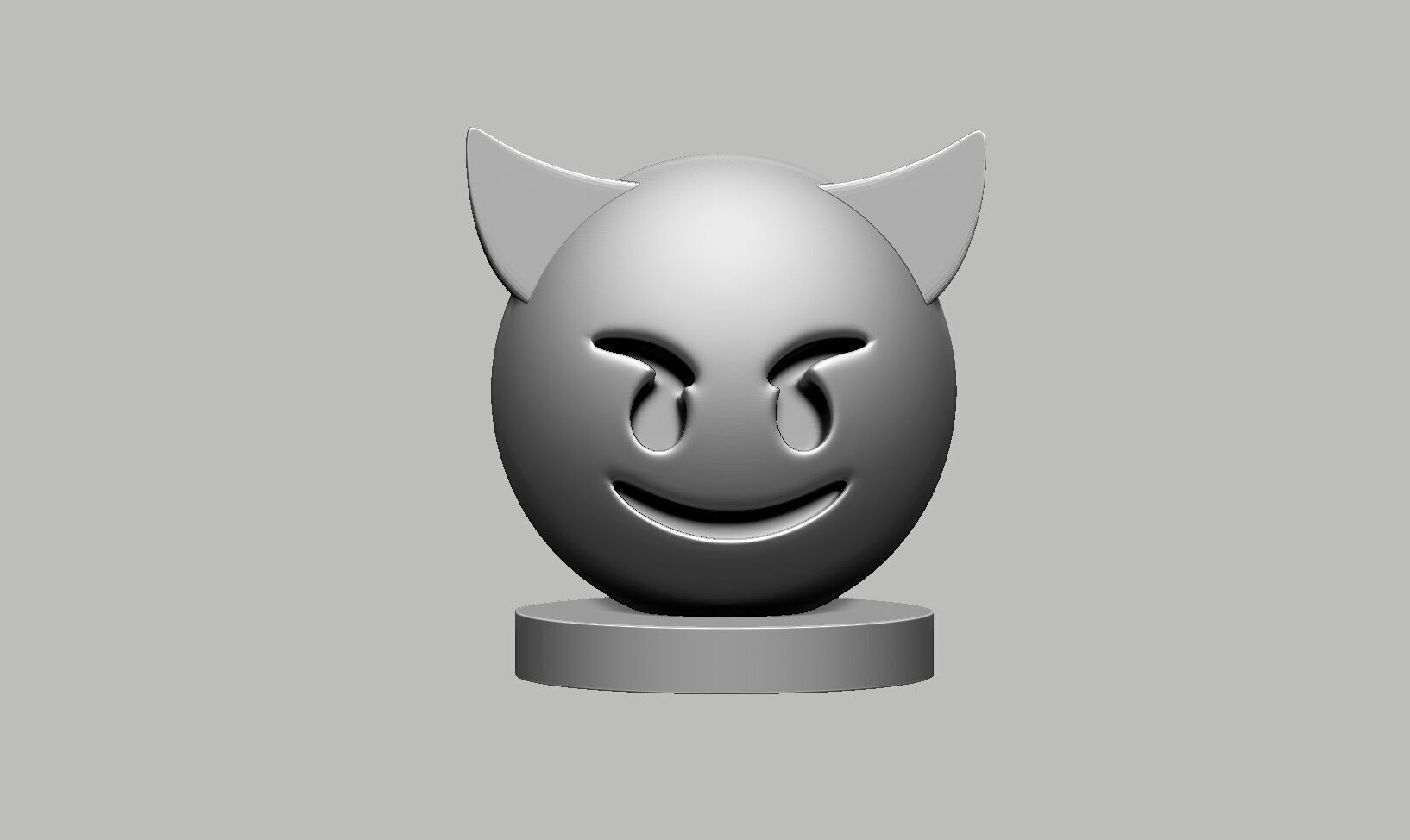 Emoji smiling with horns Emoji Headphone Stand 3D print model_5