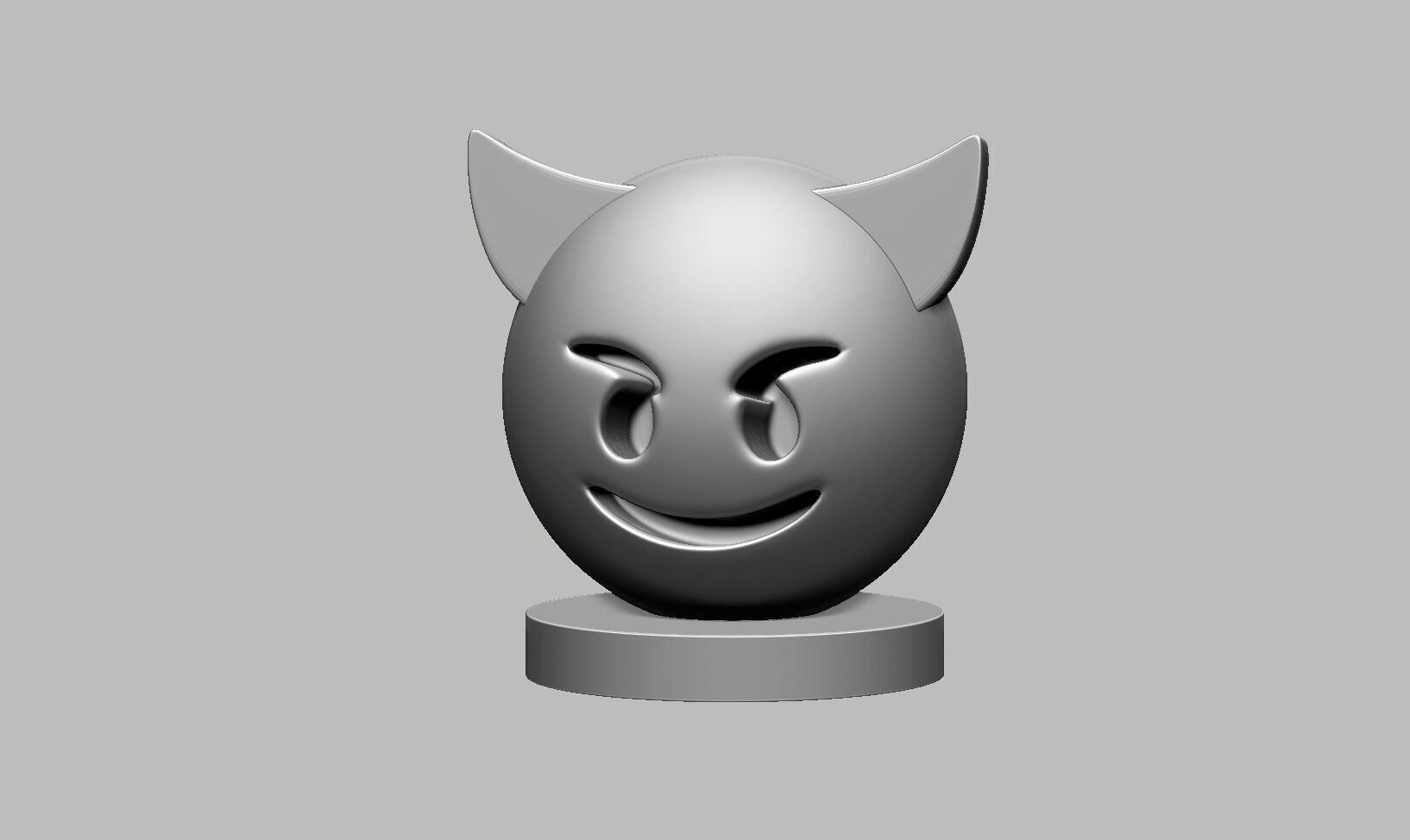 Emoji smiling with horns Emoji Headphone Stand 3D print model_8