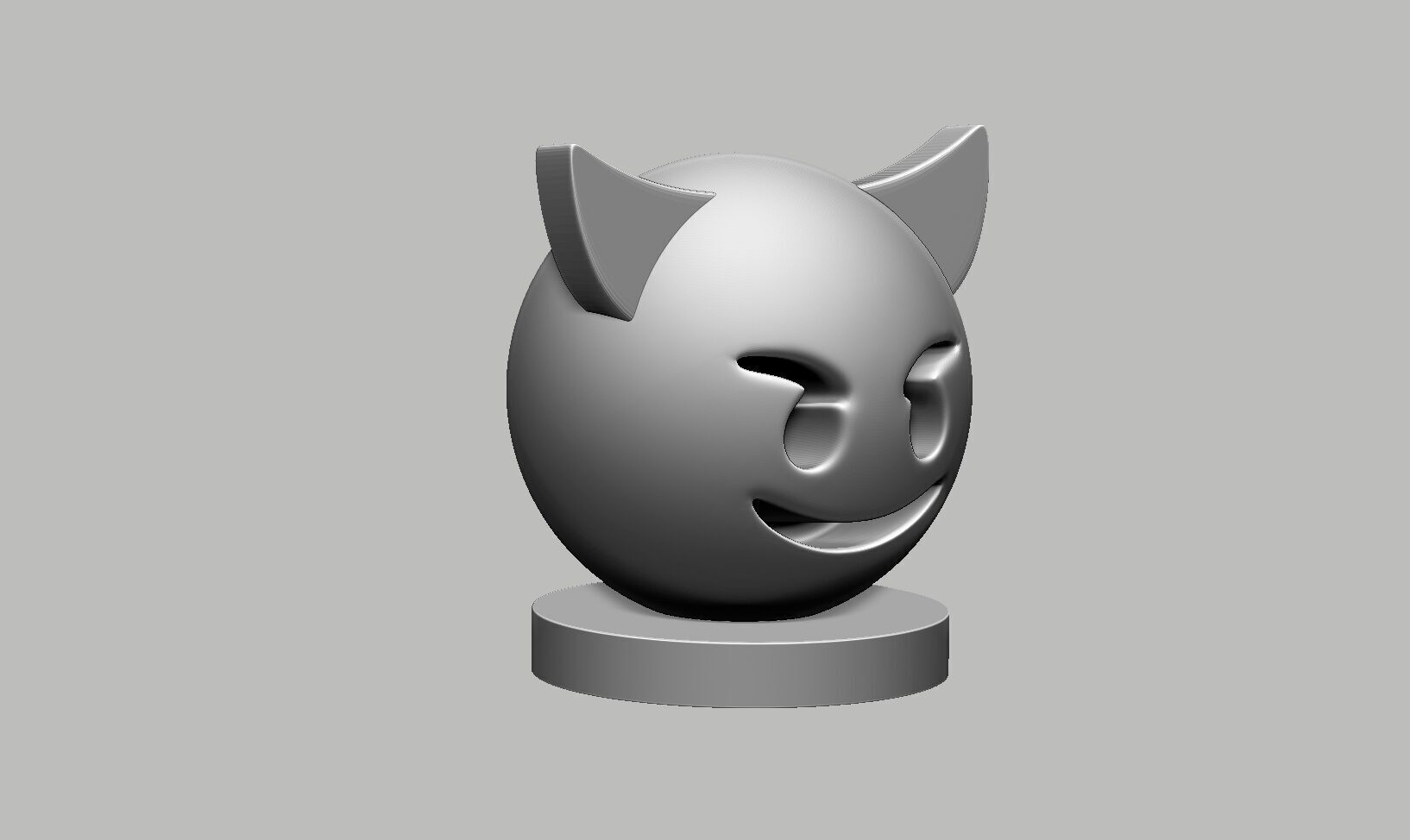 Emoji smiling with horns Emoji Headphone Stand 3D print model_6