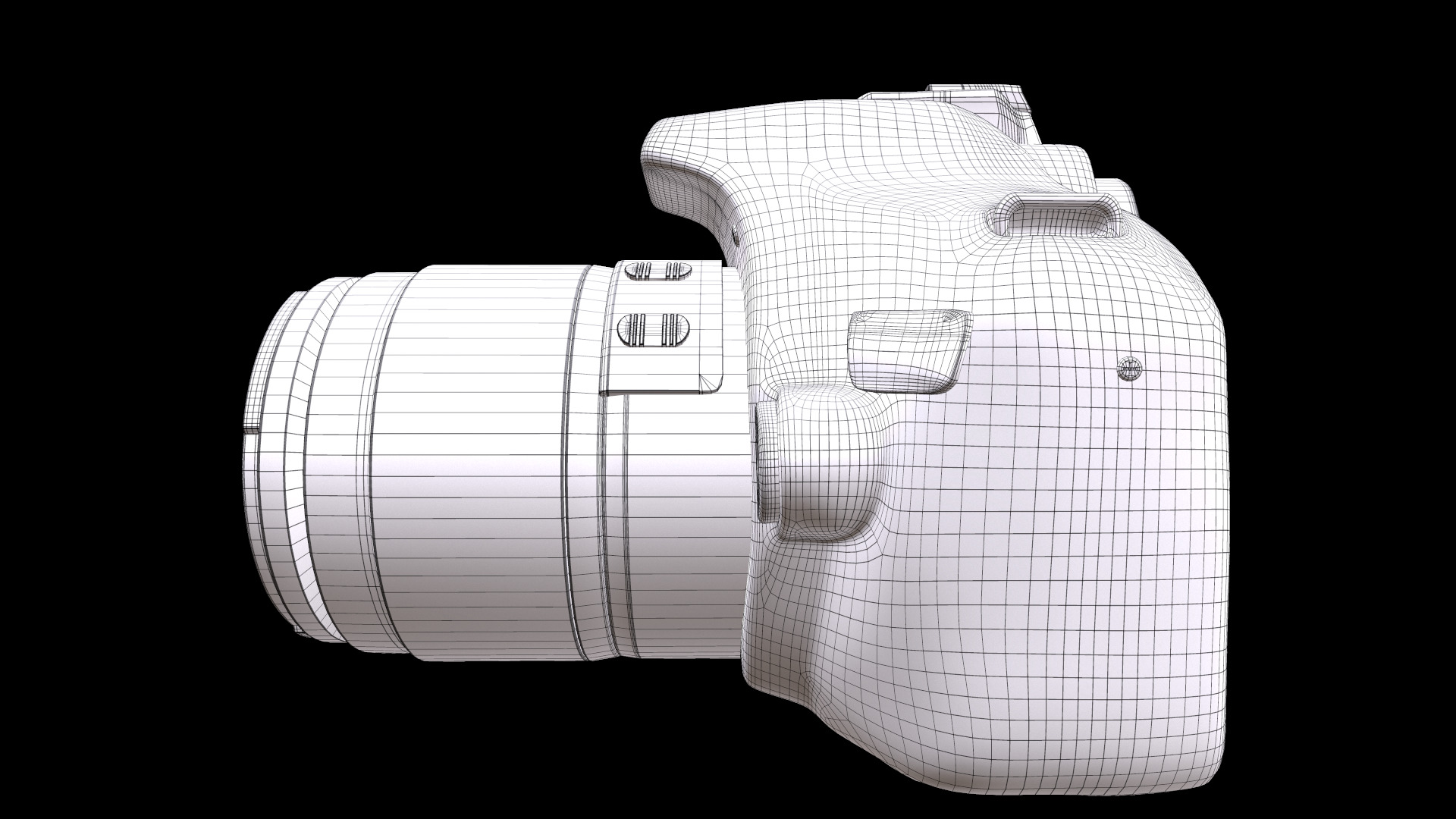Canon EOS 1100D Kit Reflex 12 Low-poly 3D model_12