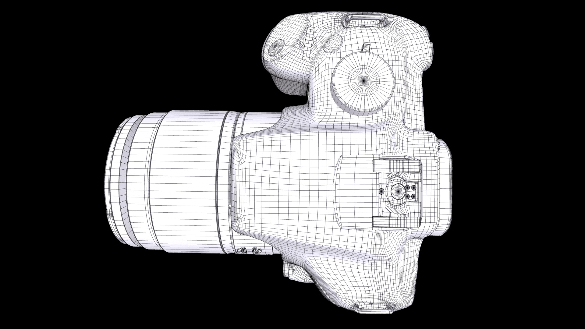 Canon EOS 1100D Kit Reflex 12 Low-poly 3D model_11