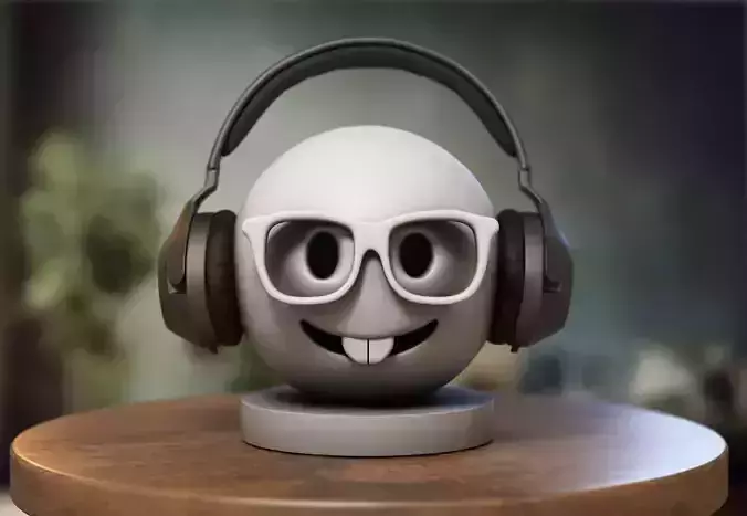 Emoji nerd face Emoji Headphone Stand 3D print model