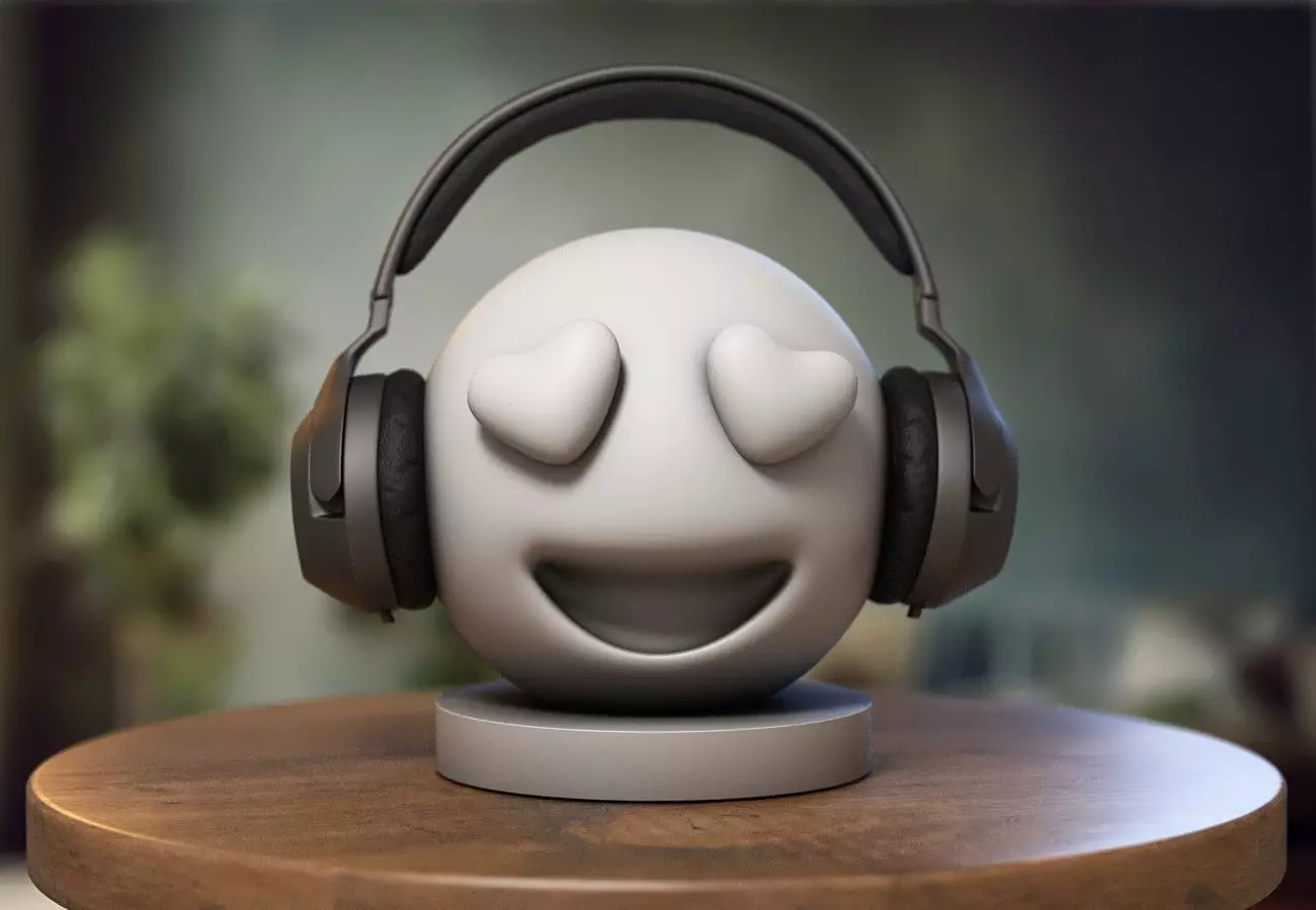 Emoji heart shaped eyes Emoji Headphone Stand 3D print model_0