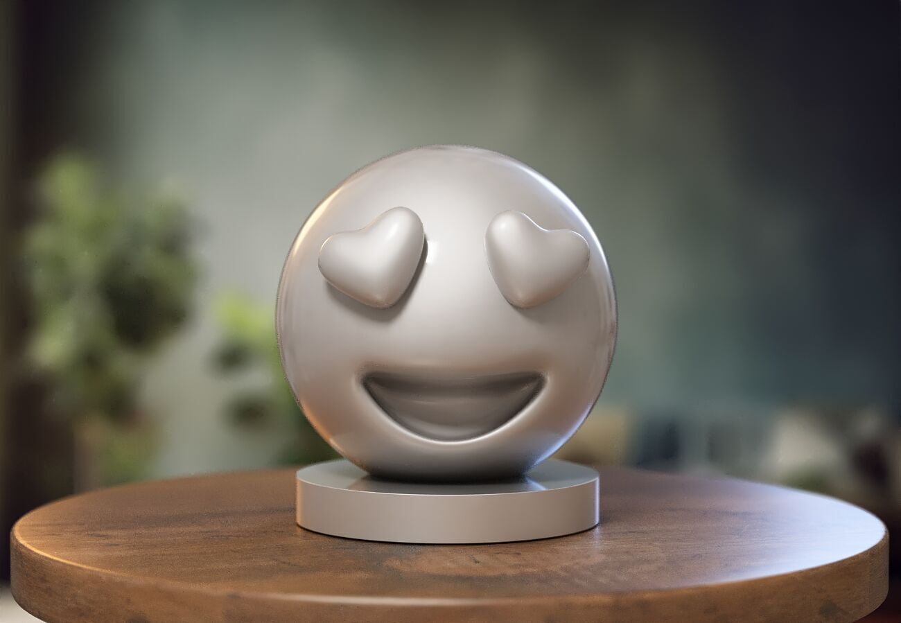 Emoji heart shaped eyes Emoji Headphone Stand 3D print model_1