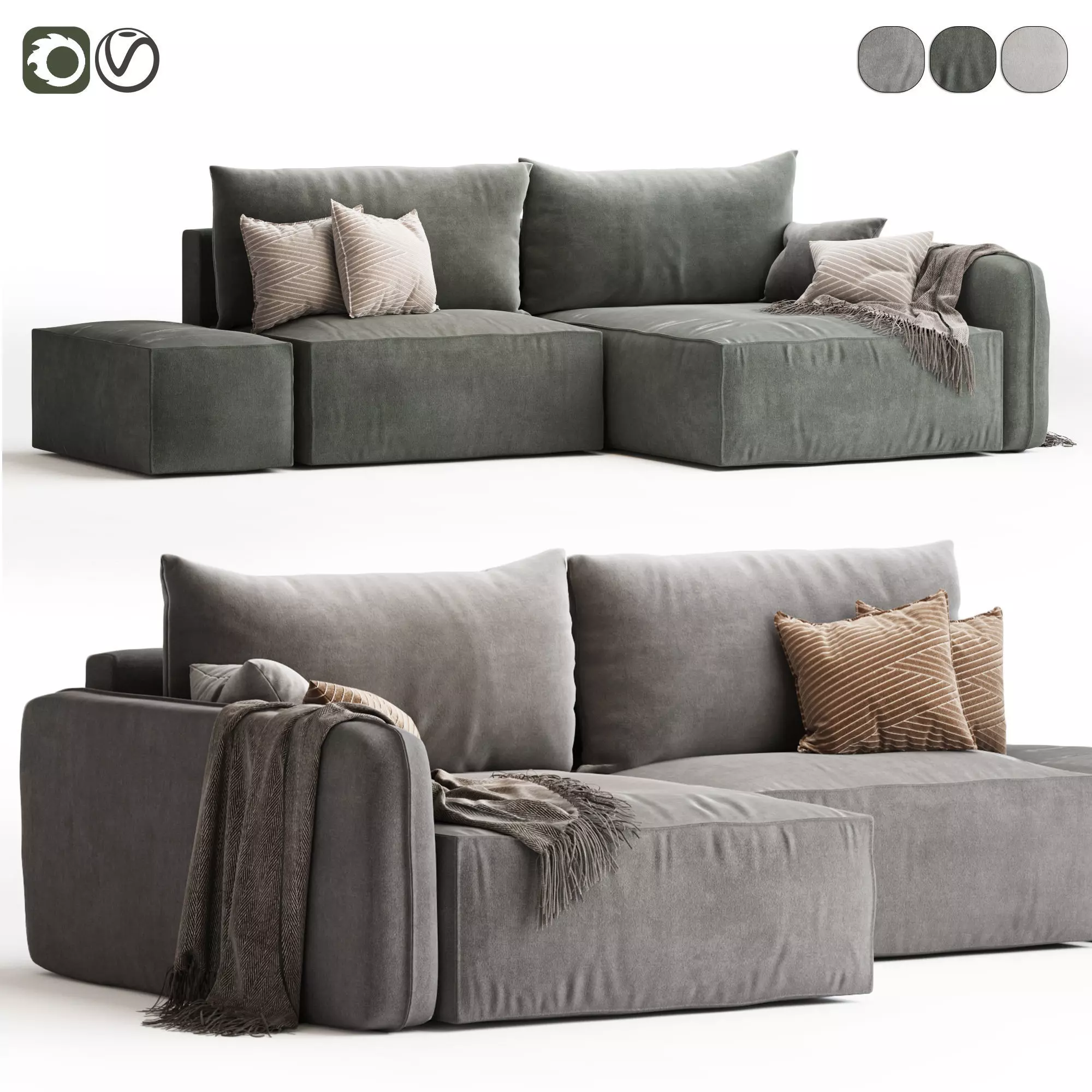 Corner sofa bed Portland 3D model