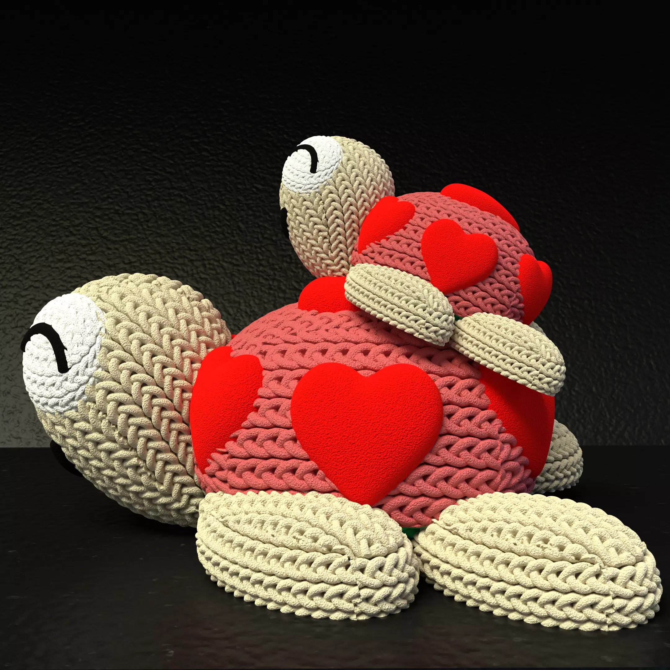 knitted turtle 3D print model