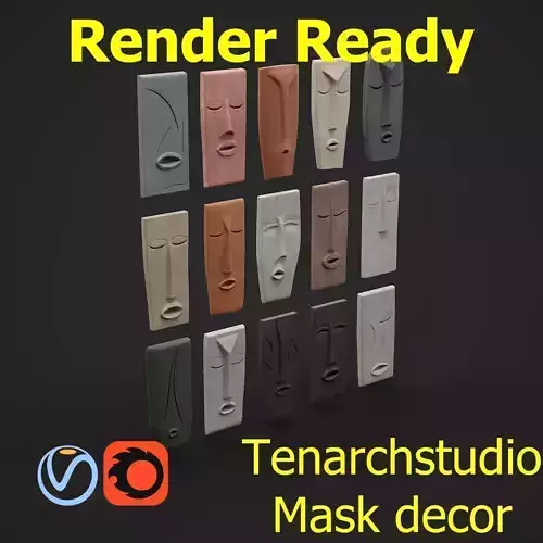 Tenarchstudio wall decor mask render ready 