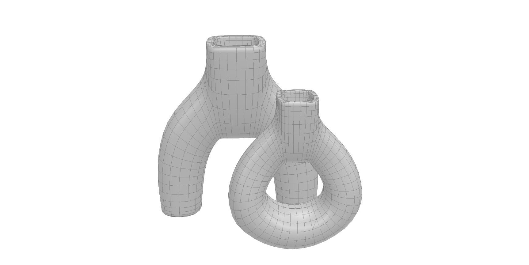 Concrete Vase Set 3D model_7