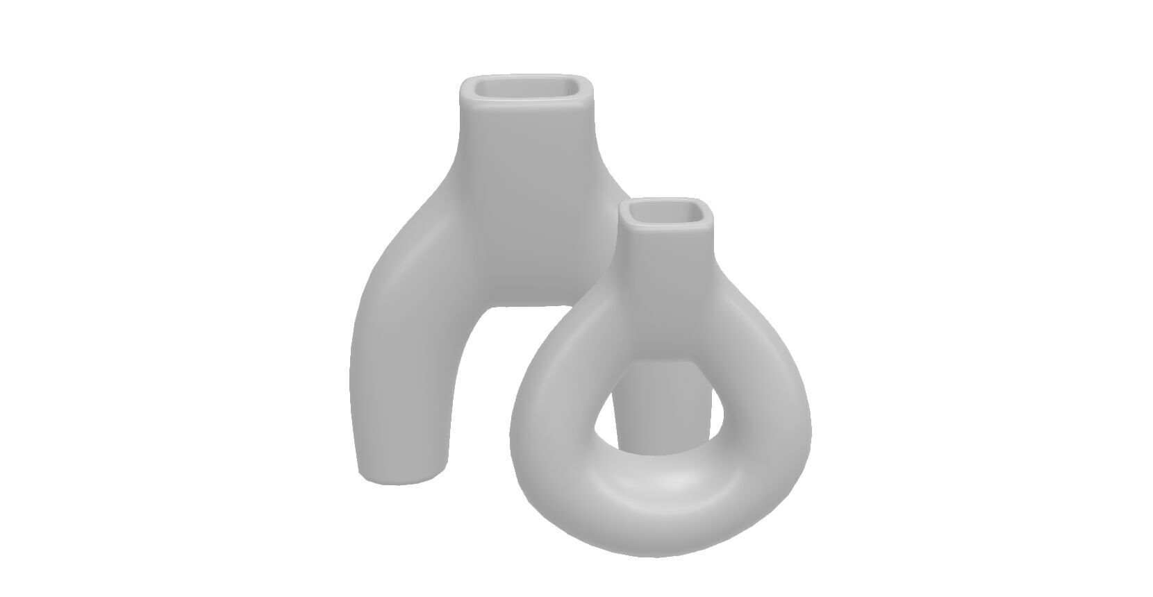 Concrete Vase Set 3D model_4