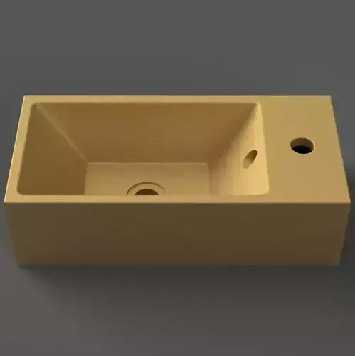 Modern Rectangular Sink 3D STL File for Printing 3D print model