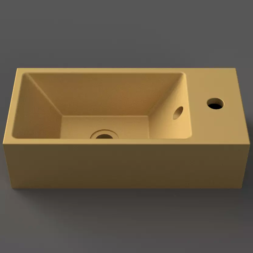 Modern Rectangular Sink 3D STL File for Printing 3D print model