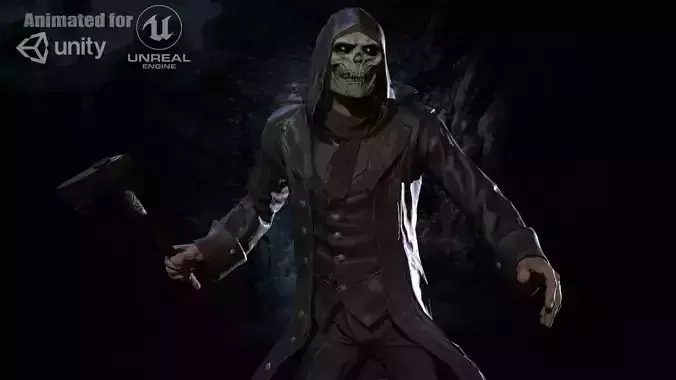 ManiacSkull Low-poly 3D model