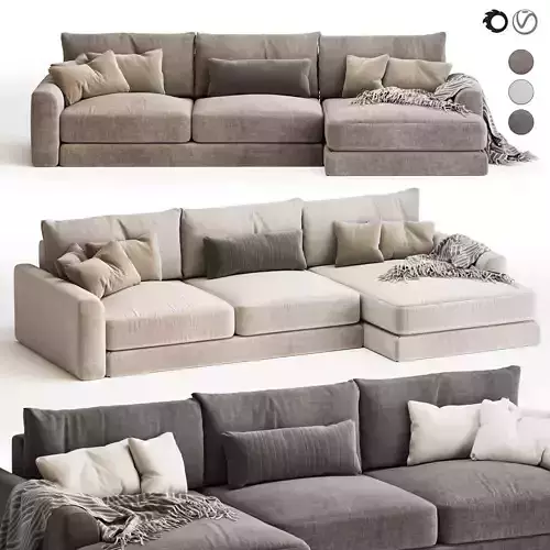 Corner sofa Sherlock Grey-Brown-cream 3D model