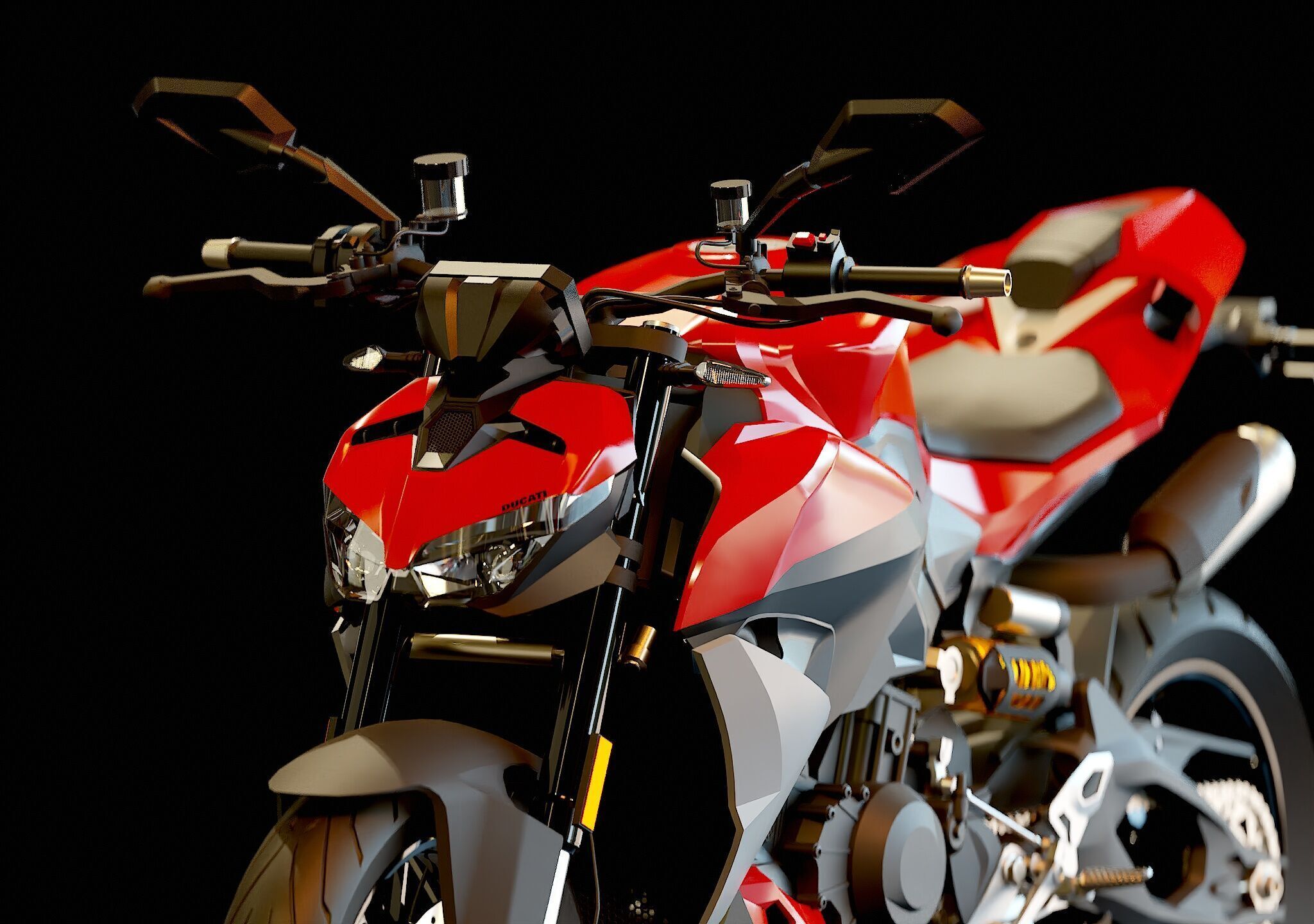 Base model Ducati Streetfighter V2 2025 3D model_10
