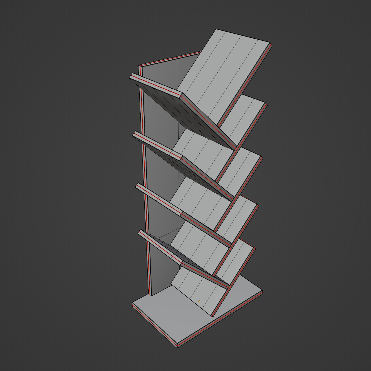Medium Bookshelf Set Low-poly 3D model_20