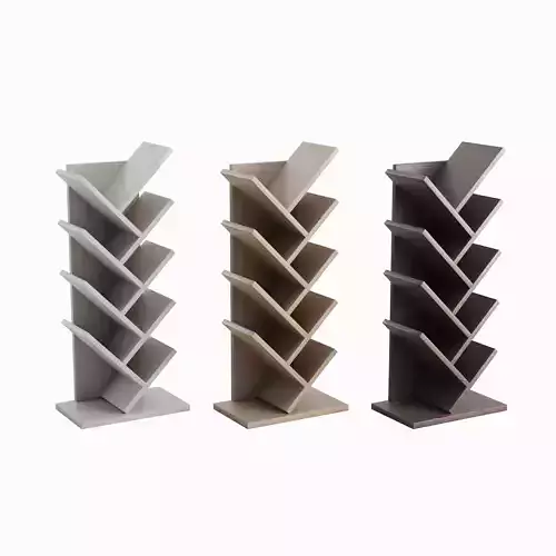 Medium Bookshelf Set Low-poly 3D model