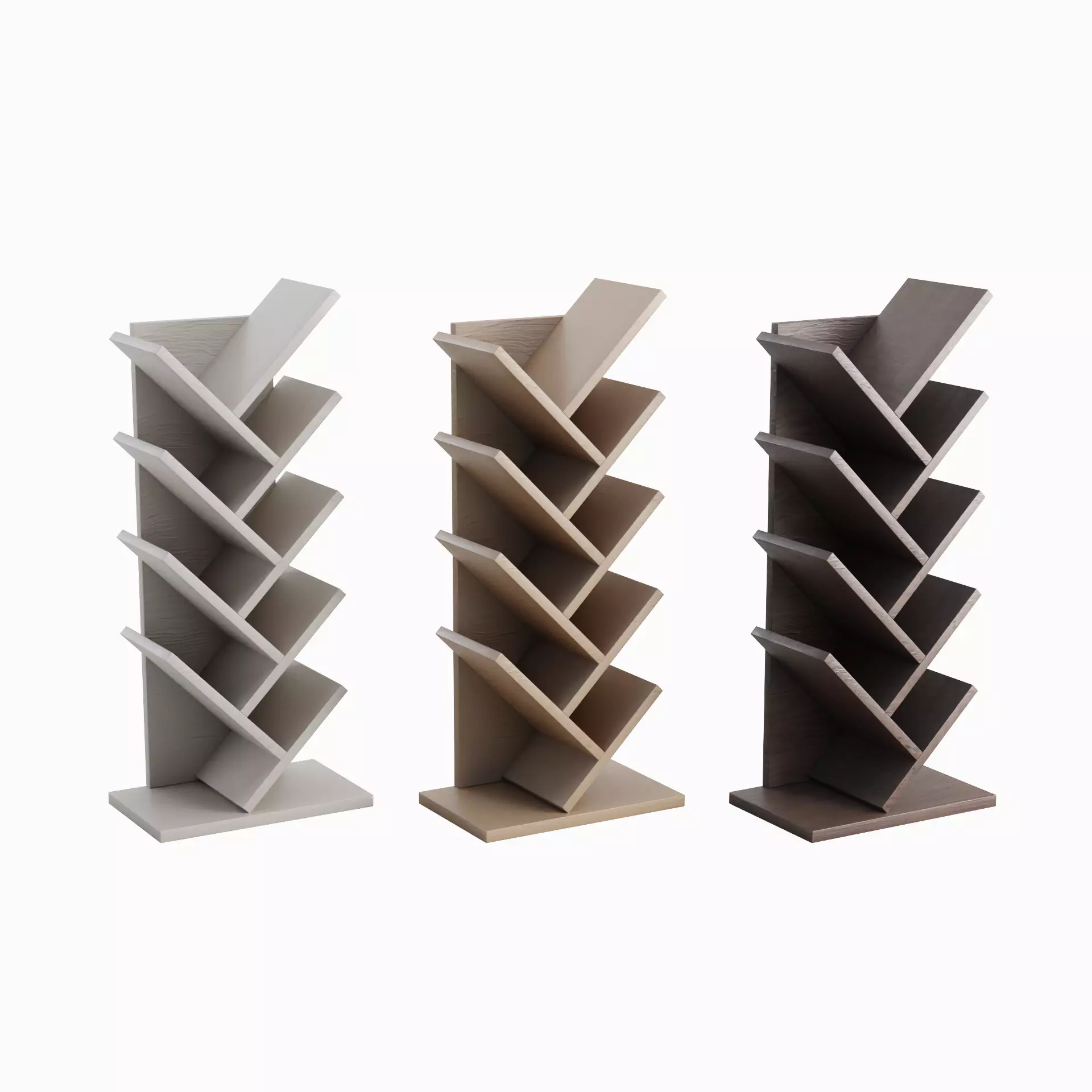 Medium Bookshelf Set Low-poly 3D model_0