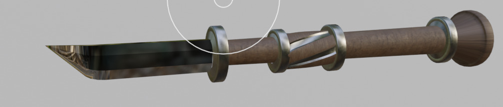 Low Poly Gunblade 3D model_6