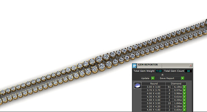 2Lines Diamond Bracelet 3D print model