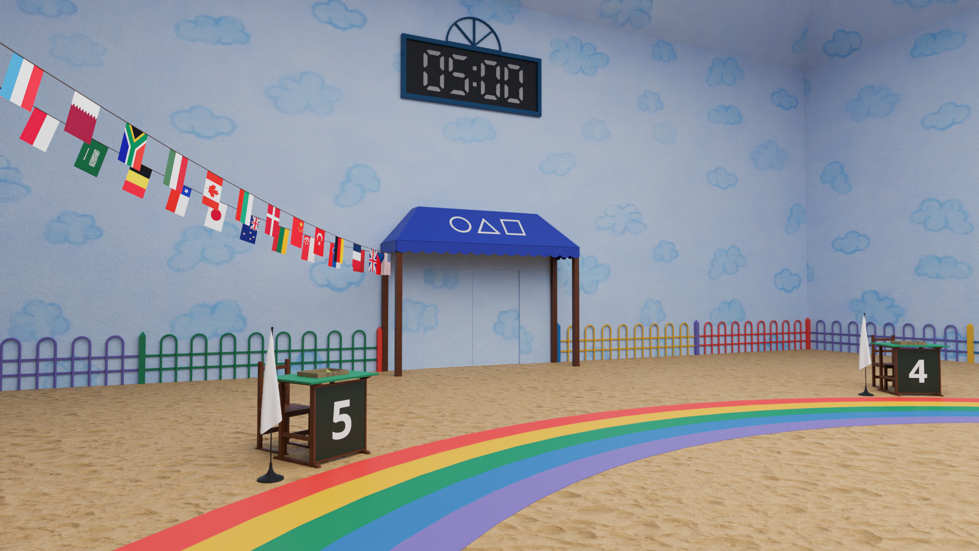 Squid Game Pentathlon Map 3D model_9
