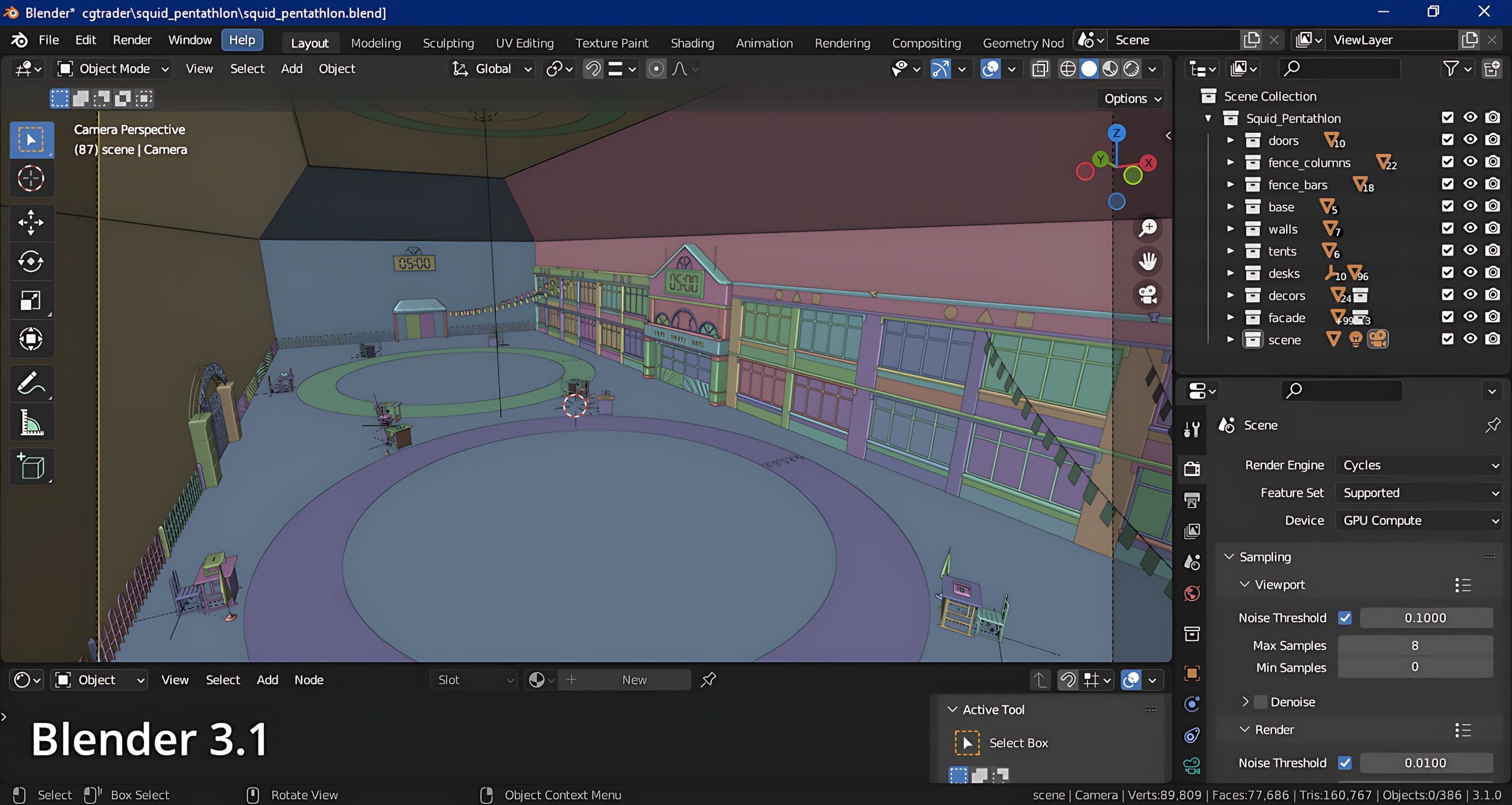 Squid Game Pentathlon Map 3D model_20