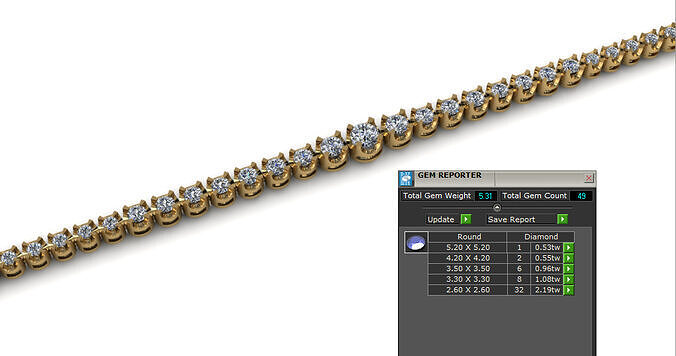 2Lines Diamond Bracelet V2 3D print model