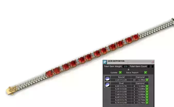 Oval Mixed Round Diamond Women Bracelet