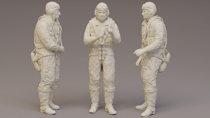 Luftwaffe WWII Aircrew  x 3 3D print model