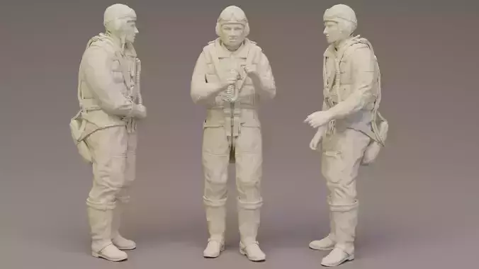 Luftwaffe WWII Aircrew  x 3 3D print model