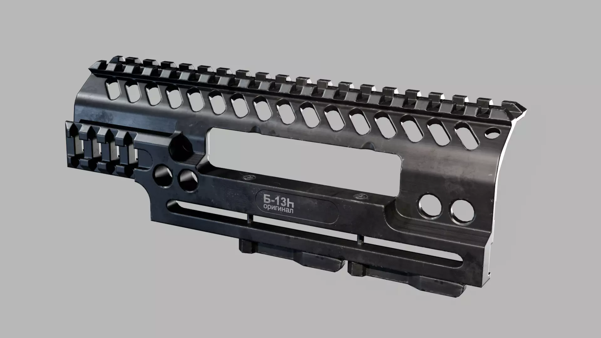 AK B-13n ZENIT CO Long Handguard Low-poly 3D model_0