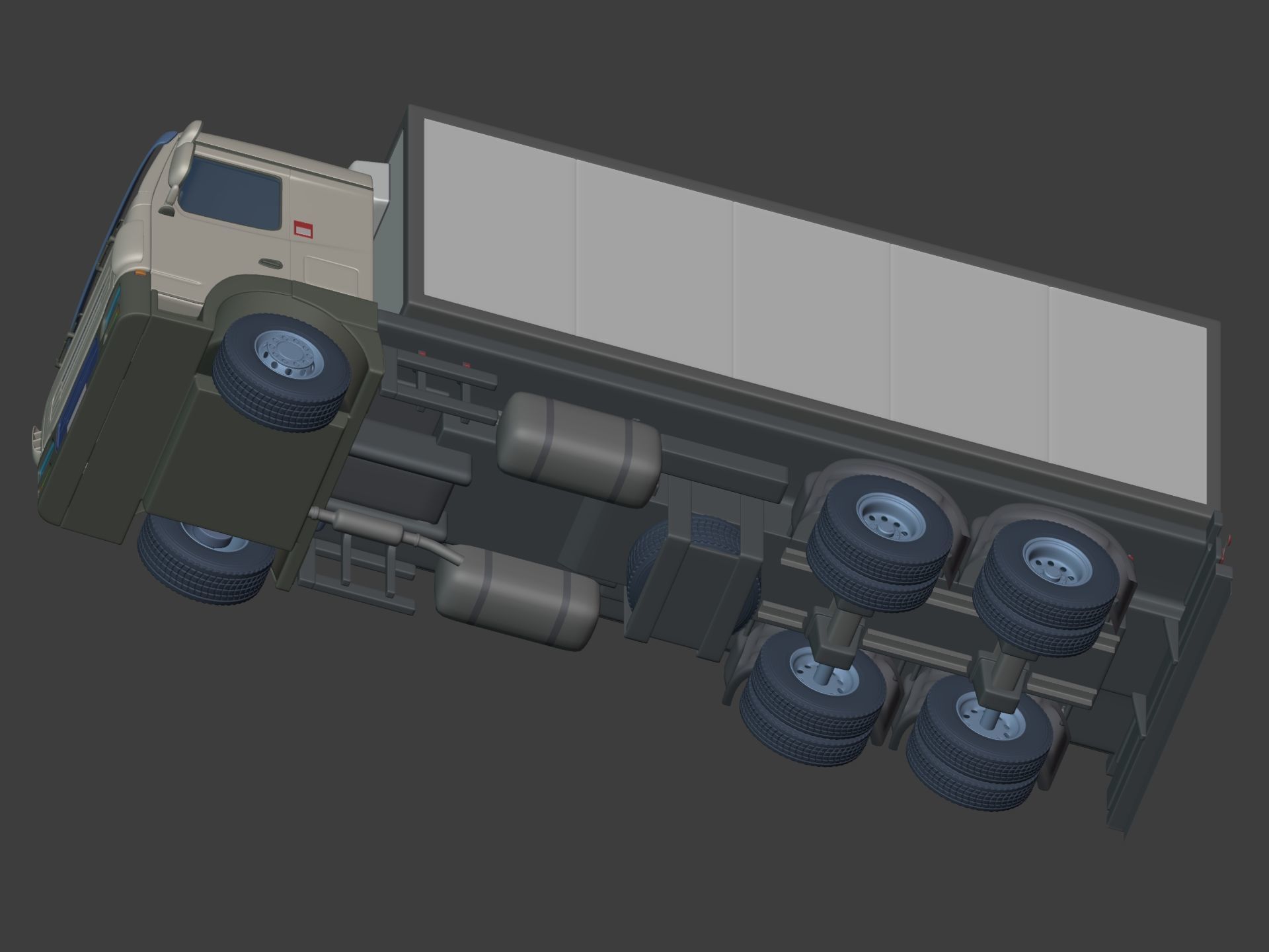 Generic Refrigerator Truck -- Small Container Truck -- Box Truck 3D model_19