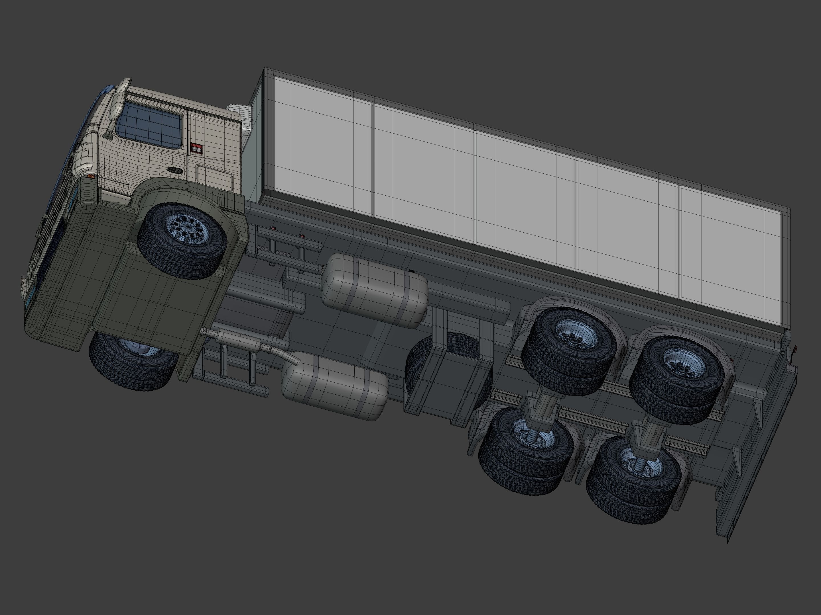 Generic Refrigerator Truck -- Small Container Truck -- Box Truck 3D model_20