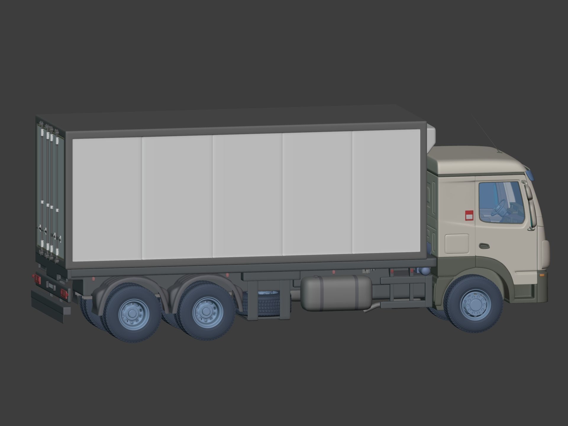 Generic Refrigerator Truck -- Small Container Truck -- Box Truck 3D model_5
