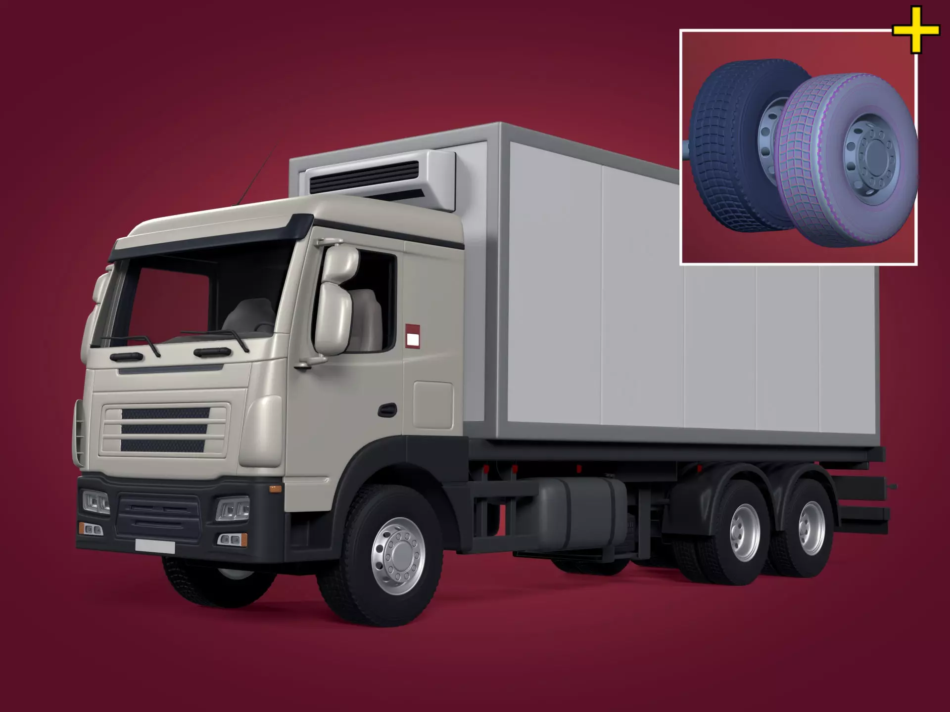 Generic Refrigerator Truck -- Small Container Truck -- Box Truck 3D model_0