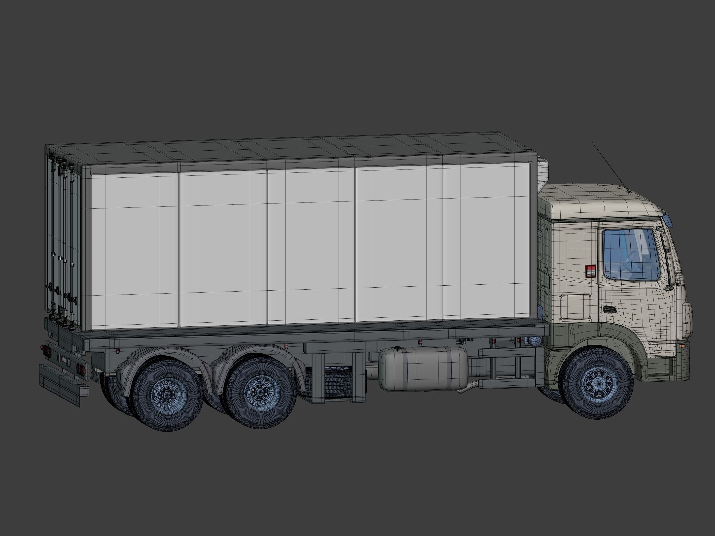 Generic Refrigerator Truck -- Small Container Truck -- Box Truck 3D model_6