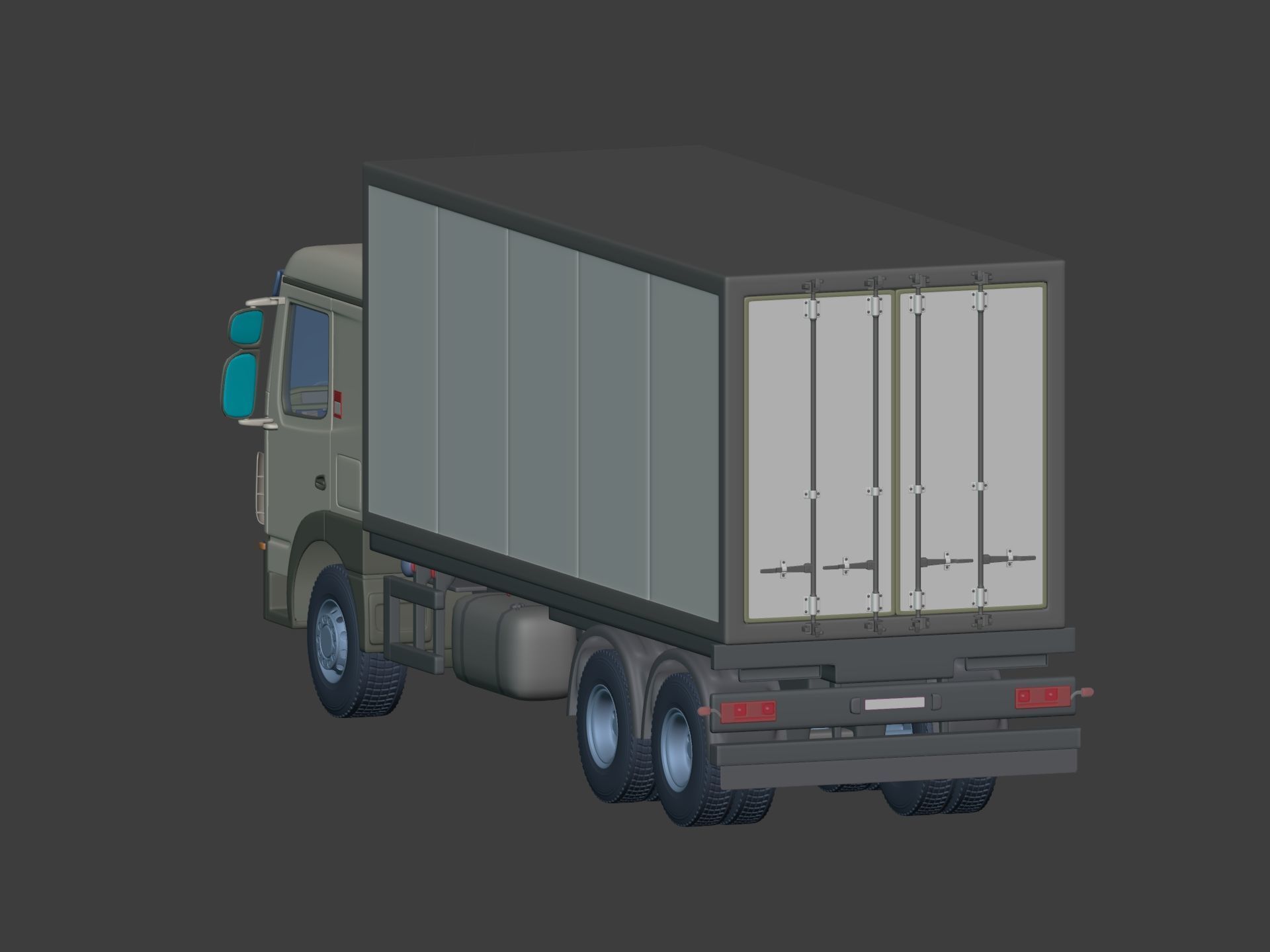 Generic Refrigerator Truck -- Small Container Truck -- Box Truck 3D model_10