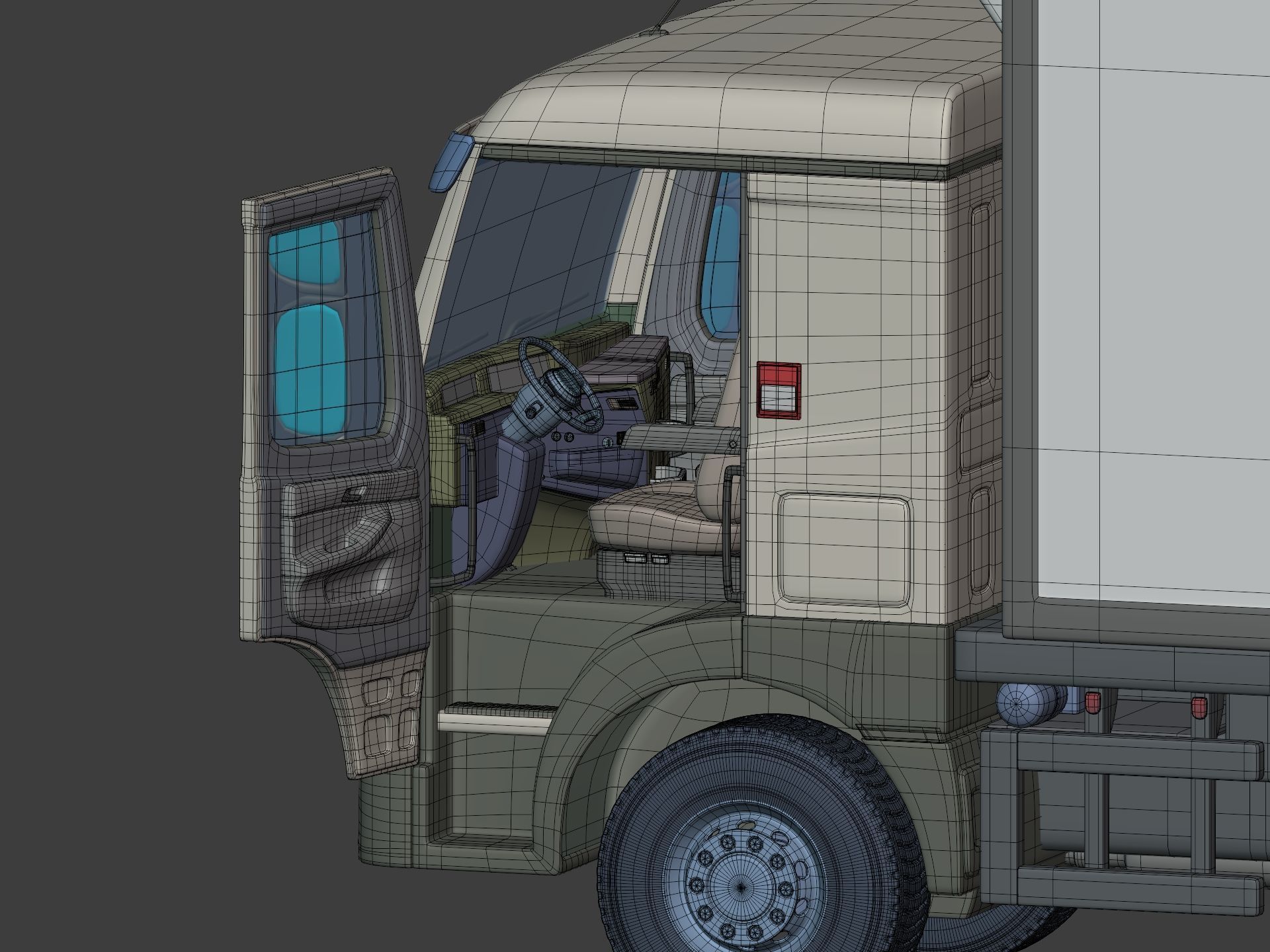 Generic Refrigerator Truck -- Small Container Truck -- Box Truck 3D model_8