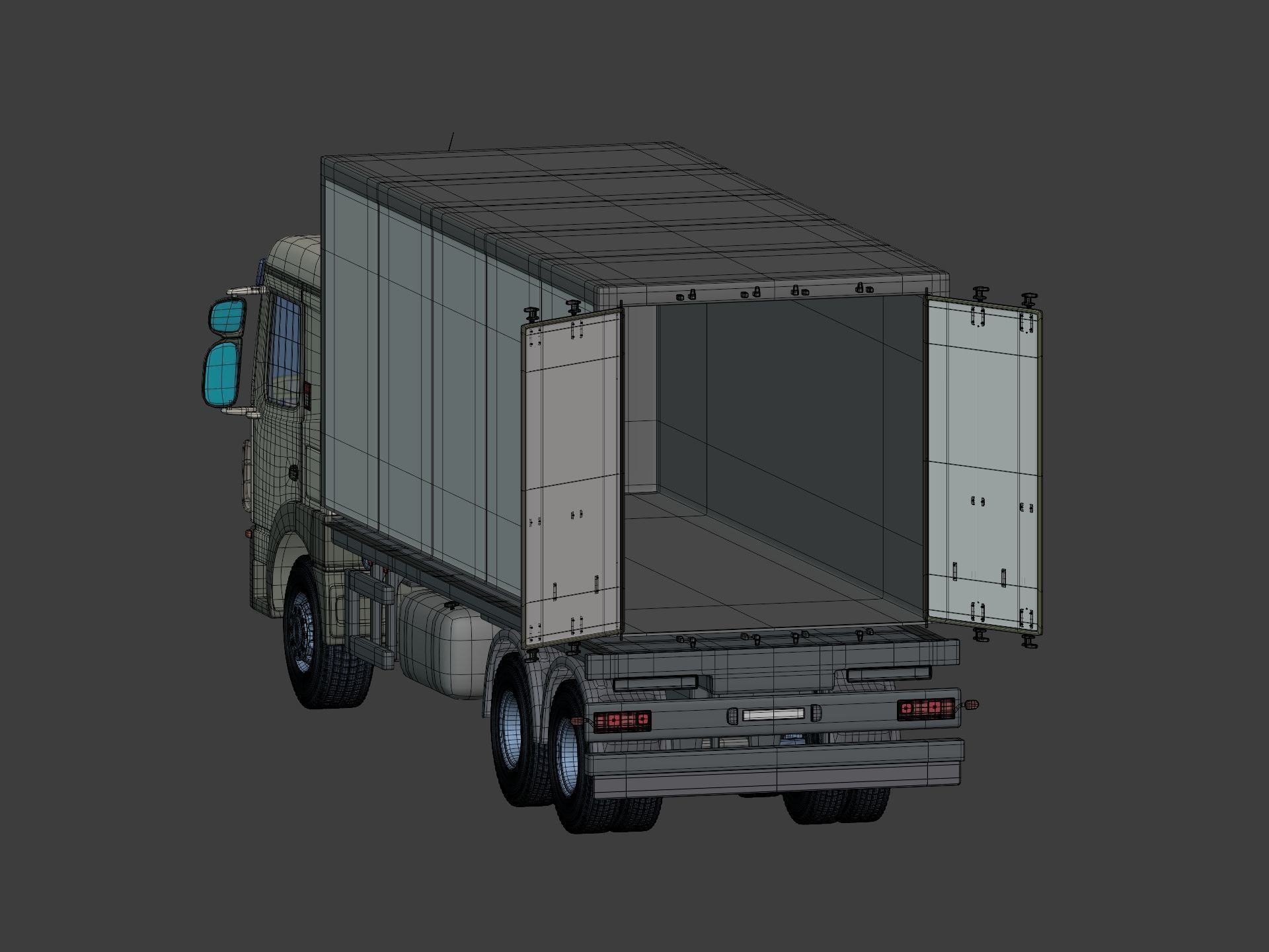 Generic Refrigerator Truck -- Small Container Truck -- Box Truck 3D model_11