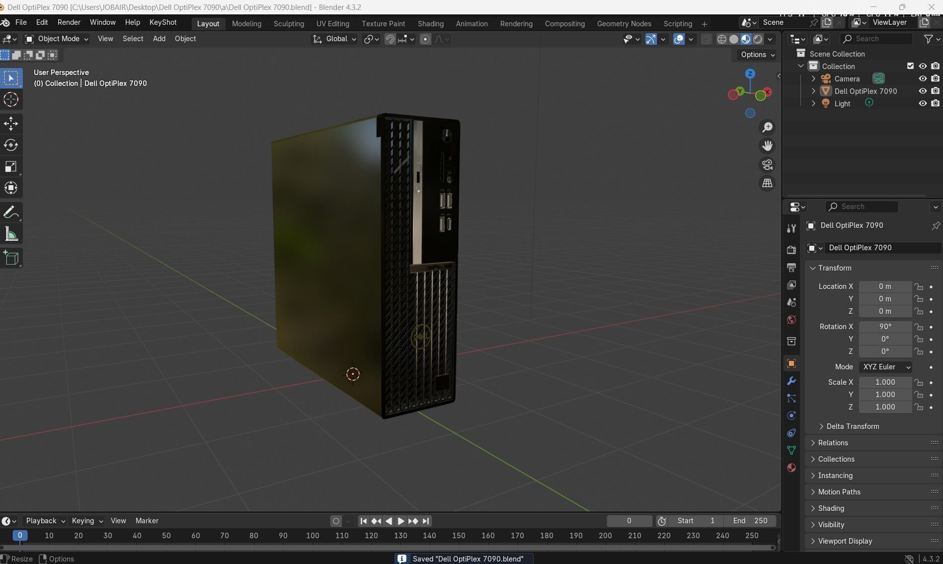 Dell OptiPlex 7090 Low-poly 3D model_20